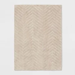 4'x5'6" Tufted Cotton Chevron Kids' Rug Beige - Pillowfort™
