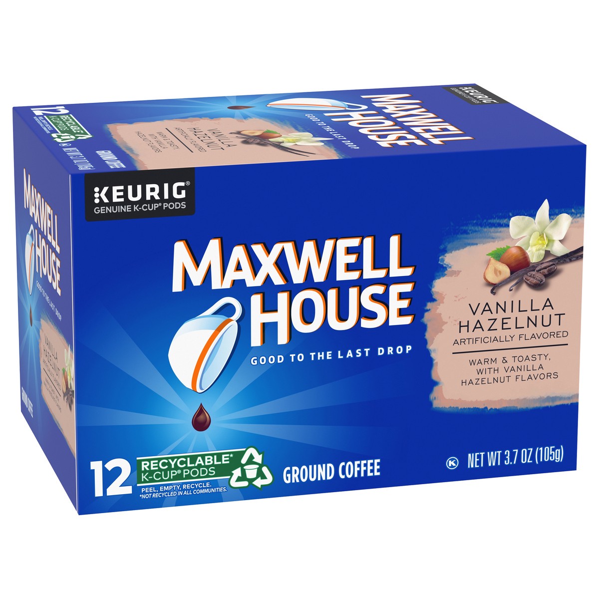 slide 4 of 11, Maxwell House Vanilla Hazelnut K-Cup Coffee Pods, 12 ct Box, 12 ct; 3.7 oz