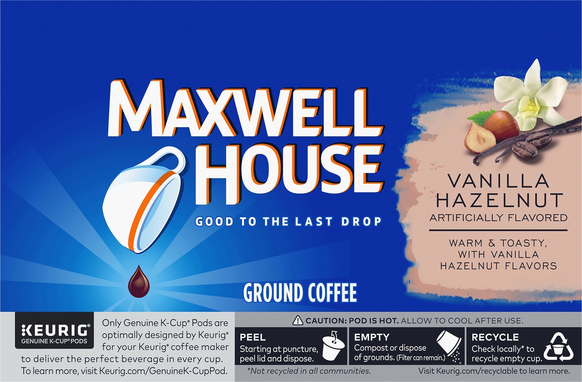 slide 7 of 11, Maxwell House Vanilla Hazelnut K-Cup Coffee Pods, 12 ct Box, 12 ct; 3.7 oz