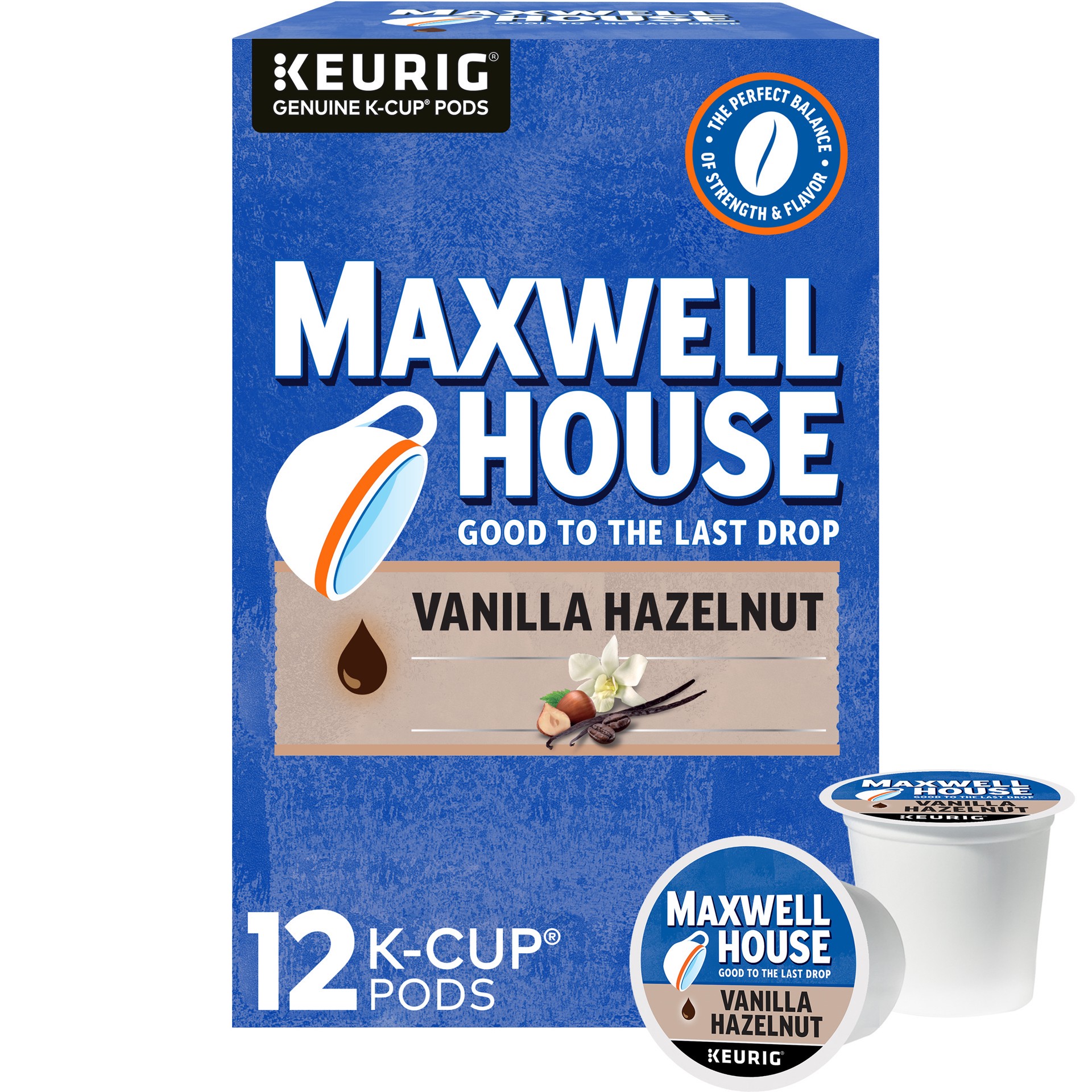 slide 1 of 11, Maxwell House Vanilla Hazelnut K-Cup Coffee Pods, 12 ct Box, 12 ct; 3.7 oz