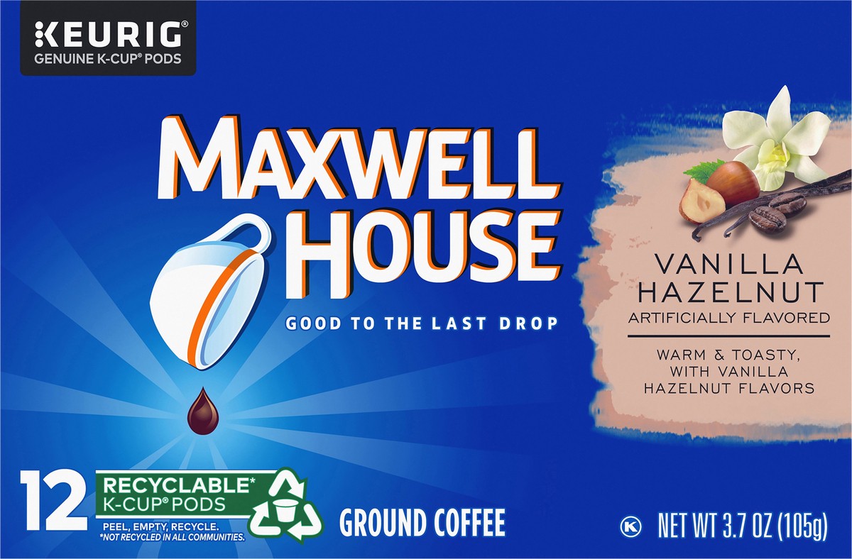 slide 10 of 11, Maxwell House Vanilla Hazelnut K-Cup Coffee Pods, 12 ct Box, 12 ct; 3.7 oz