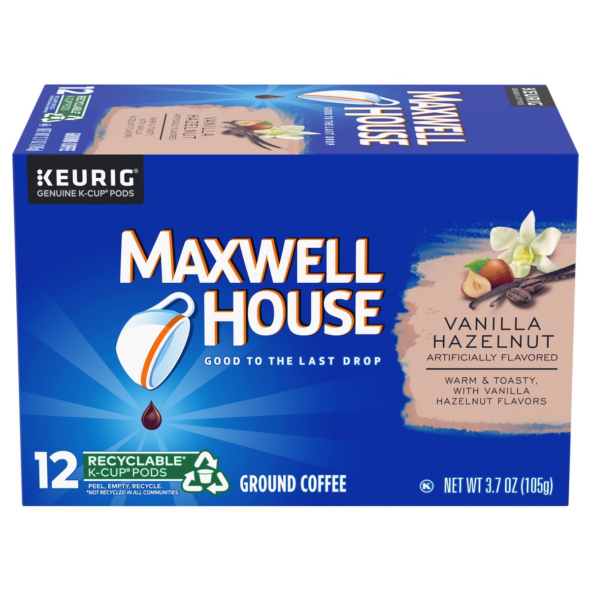 slide 11 of 11, Maxwell House Vanilla Hazelnut K-Cup Coffee Pods, 12 ct Box, 12 ct; 3.7 oz