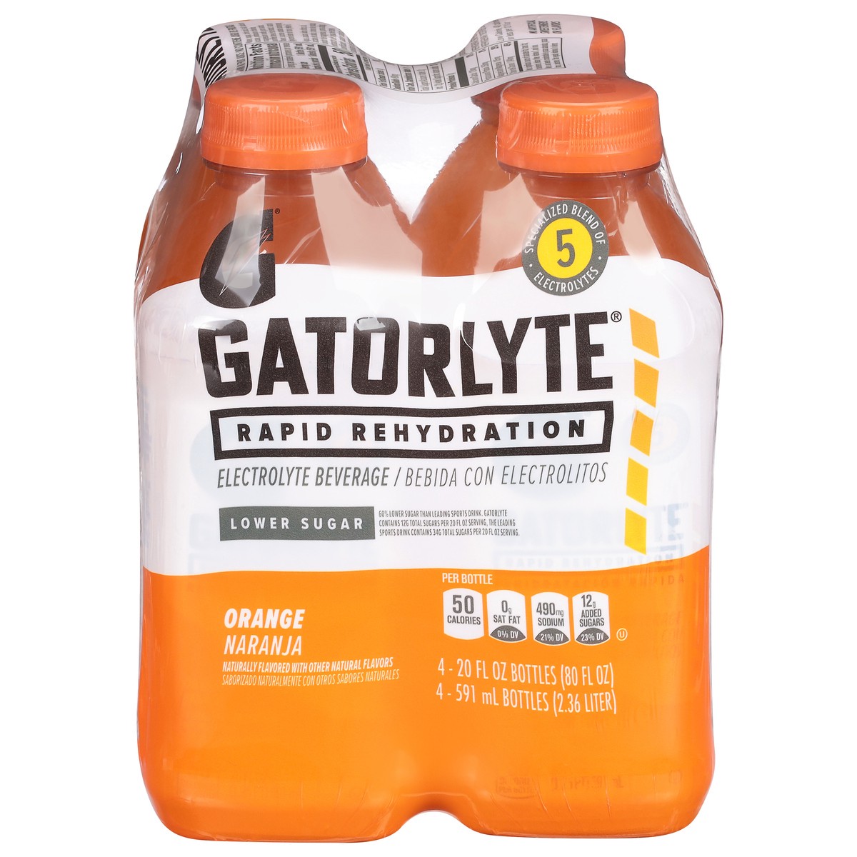 slide 13 of 13, Gatorlyte Electrolyte Beverage Orange - 4 ct, 4 ct