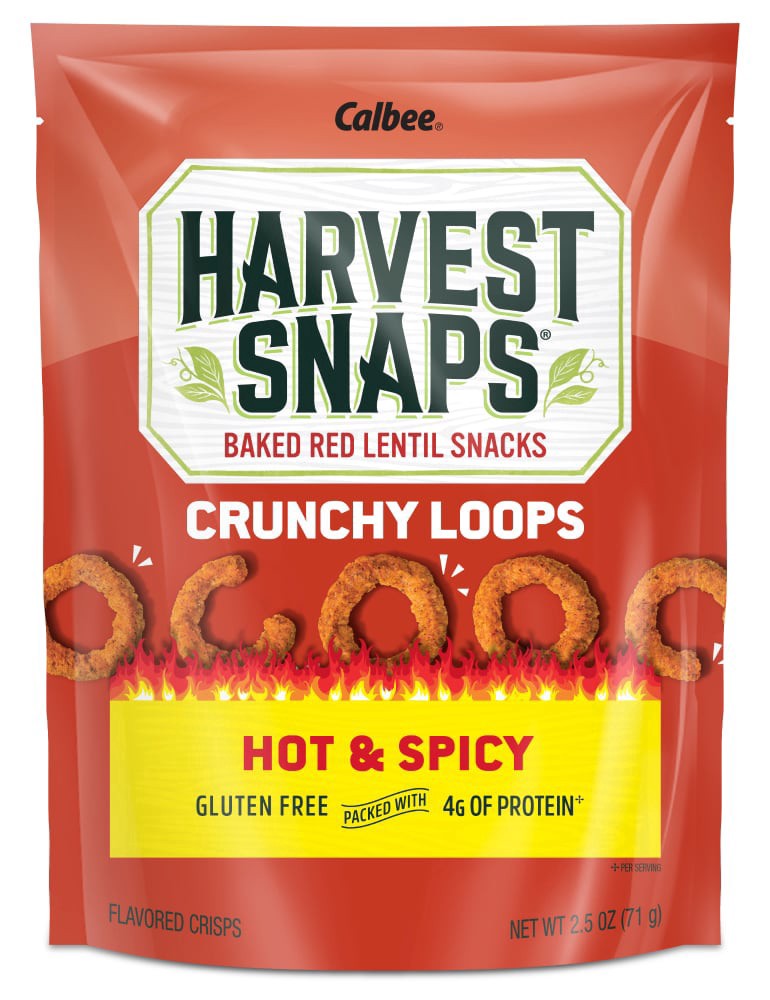 slide 1 of 2, Harvest Snaps Crunchy Loops Hot & Spicy Flavored Crisps 2.5 oz, 2.5 oz