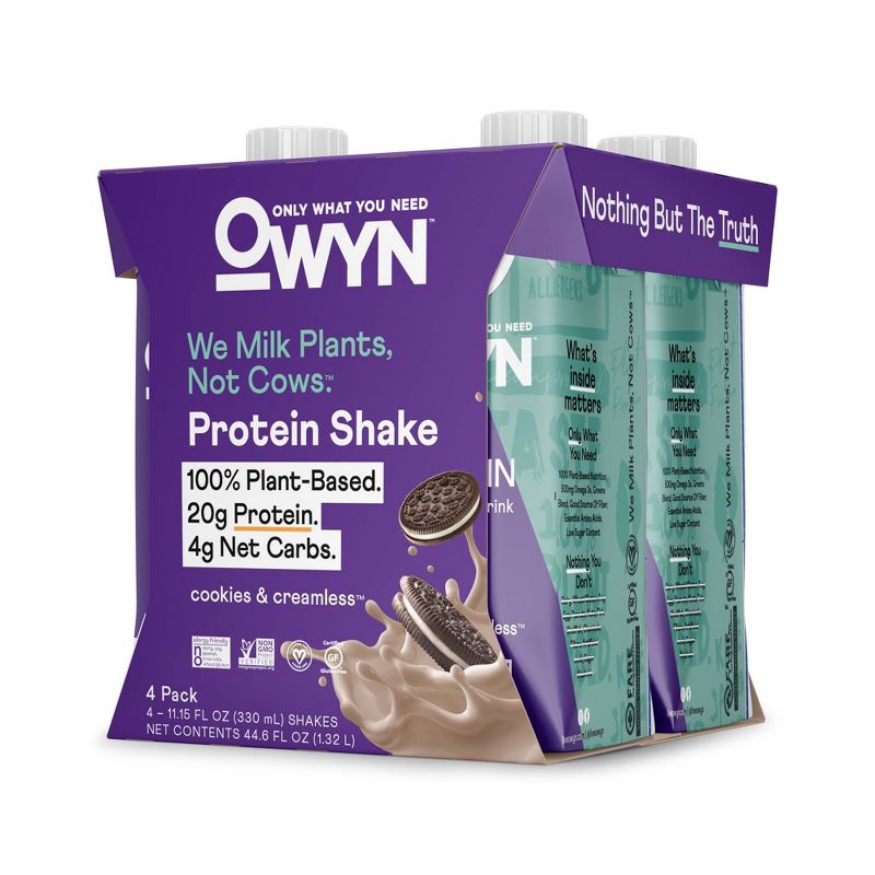 slide 3 of 3, OWYN Protein Shake - Cookies N' Creamless - 4pk/44.6 fl oz, 4 ct; 44.6 fl oz