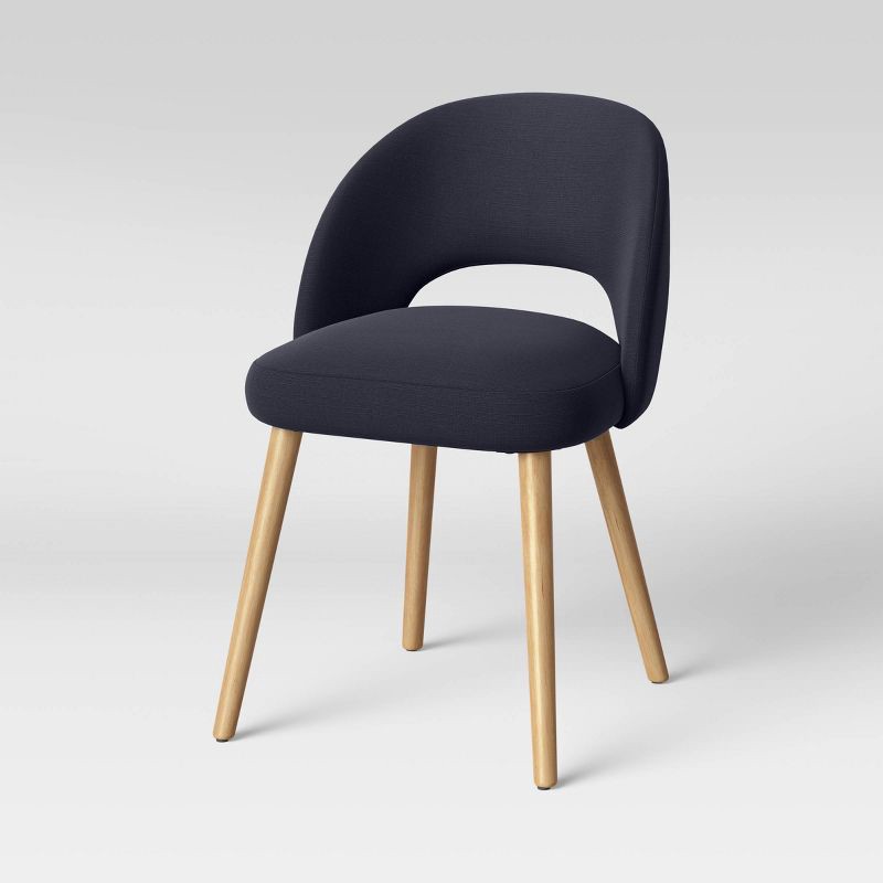 slide 1 of 3, Galles Mid-Century Fully Assembled Dining Chair Navy - Threshold™, 1 ct