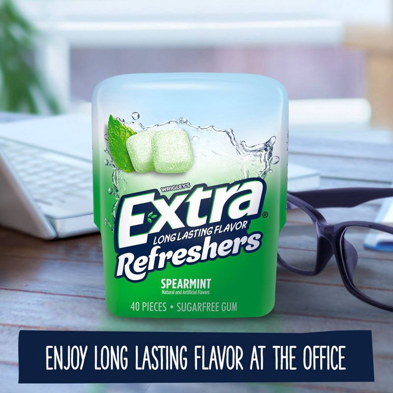 slide 5 of 9, Extra Refreshers Spearmint Sugar Less Gum 40ct Bottle, 40 ct