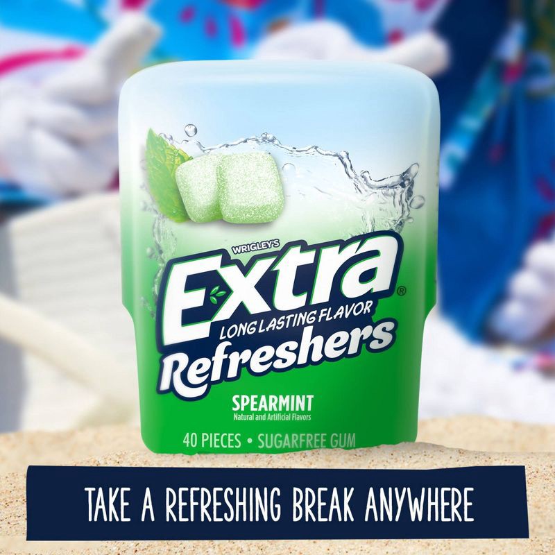 slide 6 of 9, Extra Refreshers Spearmint Sugar Less Gum 40ct Bottle, 40 ct