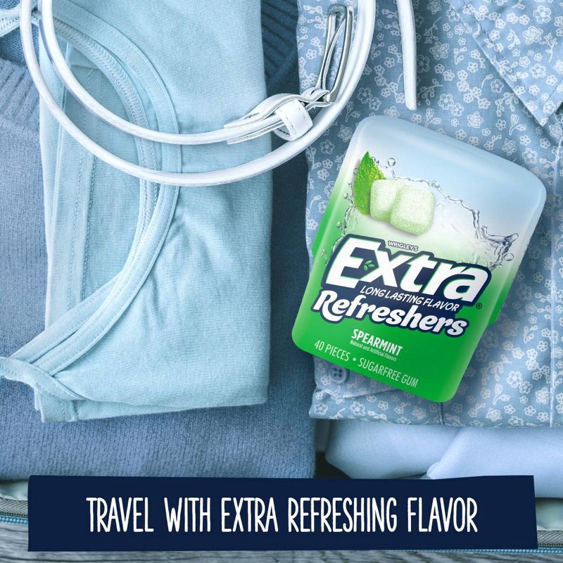 slide 7 of 9, Extra Refreshers Spearmint Sugar Less Gum 40ct Bottle, 40 ct