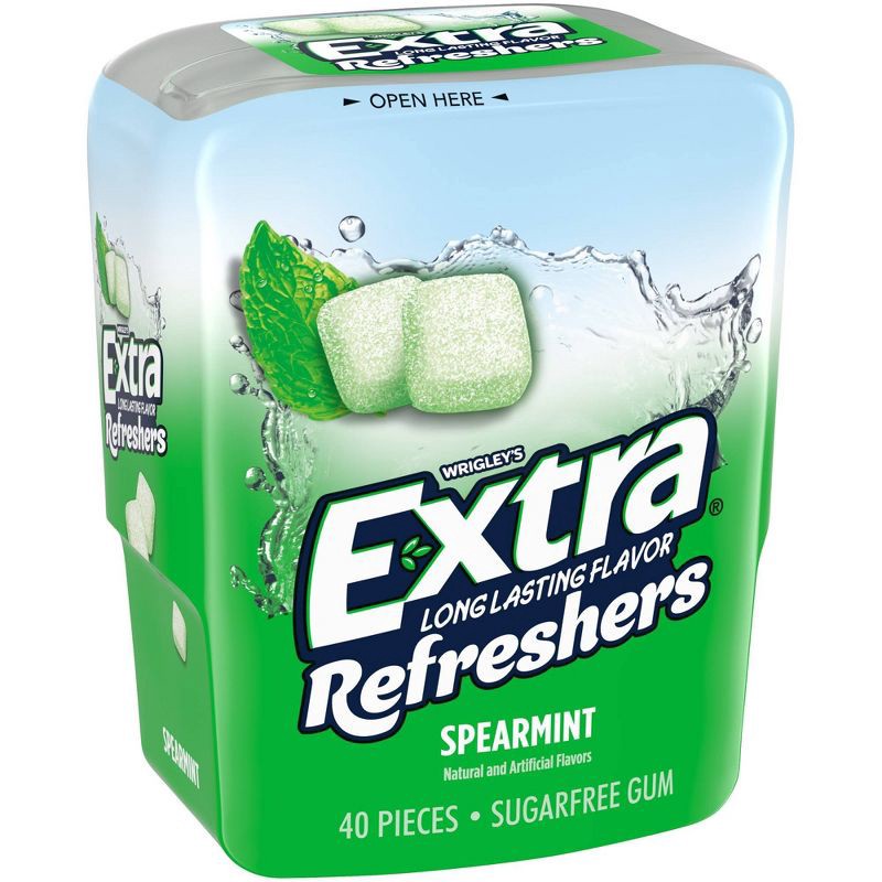 slide 8 of 9, Extra Refreshers Spearmint Sugar Less Gum 40ct Bottle, 40 ct