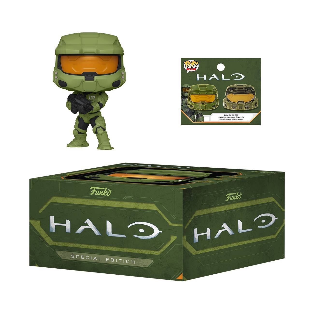 slide 1 of 5, Funko POP! HALO Infinite Master Chief with Pin Set Special Edition, 1 ct