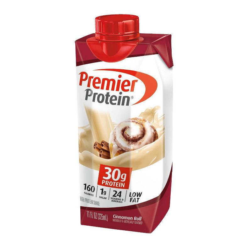 slide 4 of 7, Premier Protein Nutritional Shake - Cinnamon Roll - 11 fl oz/4pk, 4 ct; 11 fl oz