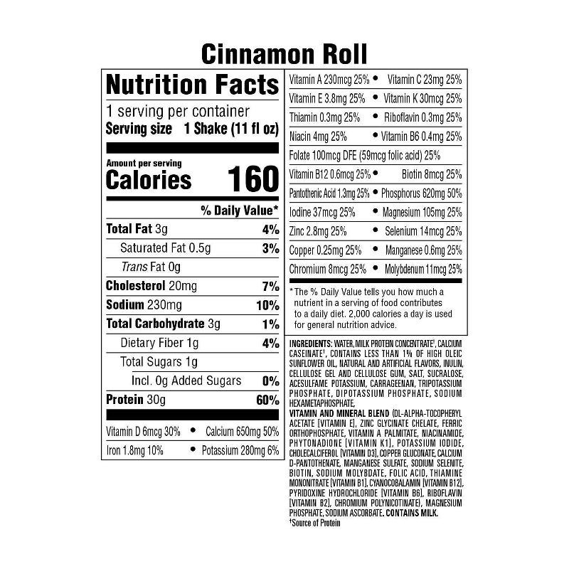 slide 5 of 7, Premier Protein Nutritional Shake - Cinnamon Roll - 11 fl oz/4pk, 4 ct; 11 fl oz