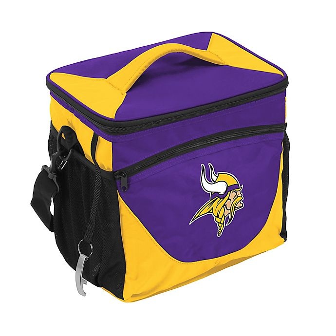 slide 1 of 1, NFL Minnesota Vikings Cooler Bag - Purple/Yellow, 24 ct