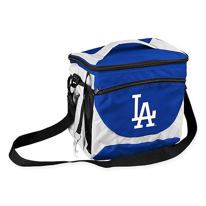 slide 1 of 1, MLB Los Angeles Dodgers Cooler Bag - White/Blue, 24 ct