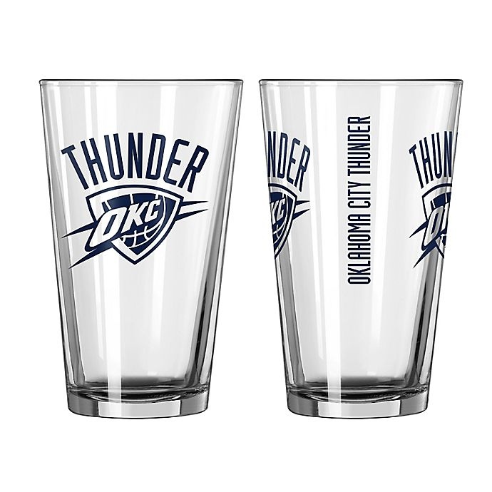 slide 1 of 1, NBA Oklahoma City Thunder Gameday Pint Glass, 16 oz