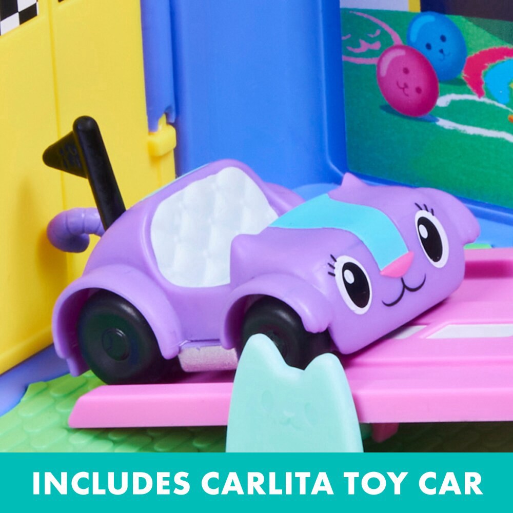 slide 4 of 5, Gabby's Dollhouse Carlita Purr-ific Play Room with Carlita Toy Car, 1 ct