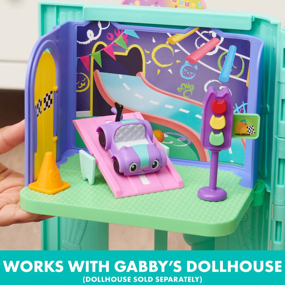 slide 3 of 5, Gabby's Dollhouse Carlita Purr-ific Play Room with Carlita Toy Car, 1 ct
