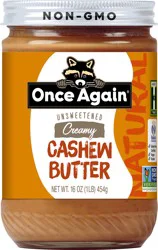 Once Again Natural Creamy Unsweetened Cashew Butter 16 oz