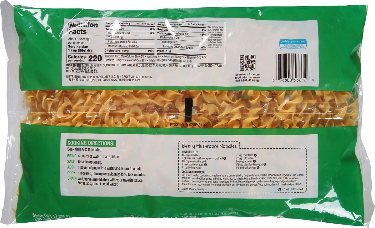 slide 9 of 9, Food Club Wide Egg Noodles 16 oz, 16 oz