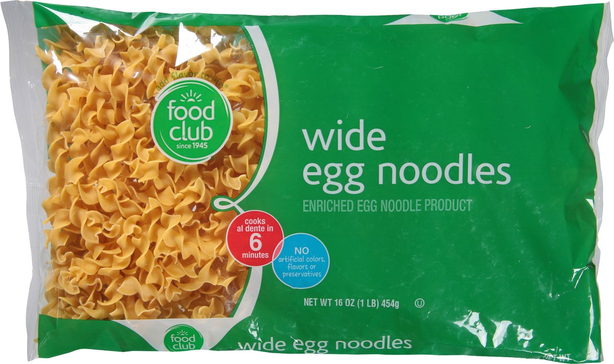 slide 5 of 9, Food Club Wide Egg Noodles 16 oz, 16 oz