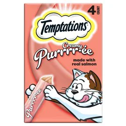 Temptations Puree with Salmon Flavor Squeezable Lickable Cat Treats - 1.7oz