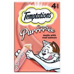 Temptations Puree with Salmon Flavor Squeezable Lickable Cat Treats - 1.7oz