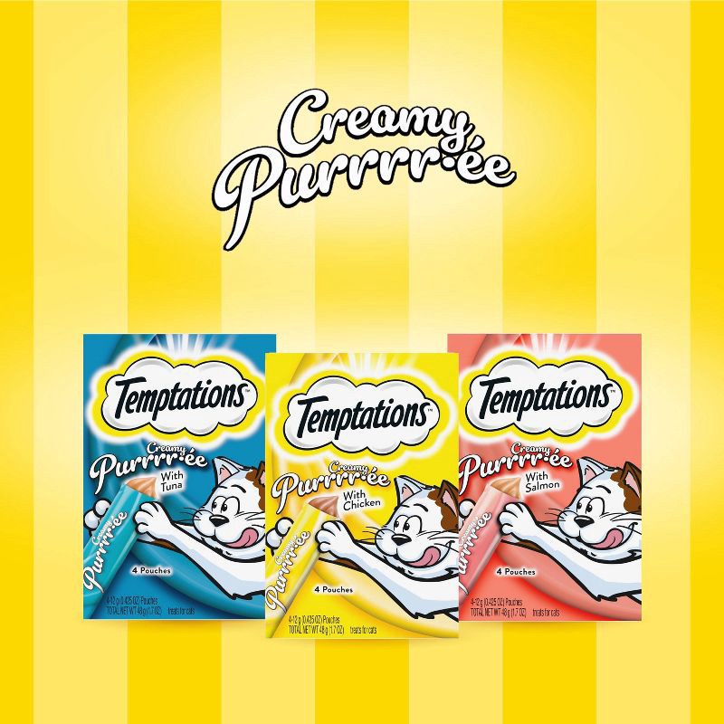 slide 15 of 15, Temptations Creamy Puree with Chicken Flavor Squeezable Lickable Cat Treats - 1.7oz, 1.7 oz