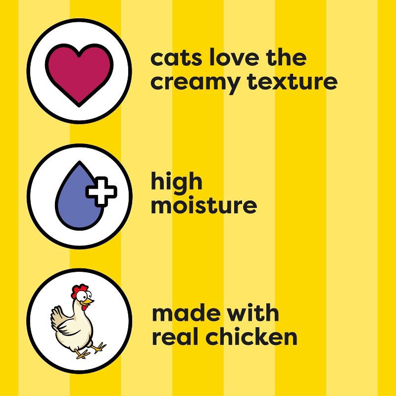 slide 6 of 15, Temptations Creamy Puree with Chicken Flavor Squeezable Lickable Cat Treats - 1.7oz, 1.7 oz