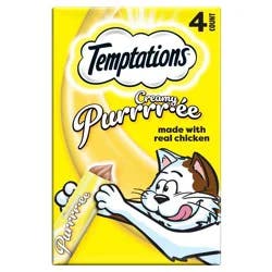 Temptations Creamy Puree with Chicken Flavor Squeezable Lickable Cat Treats - 1.7oz