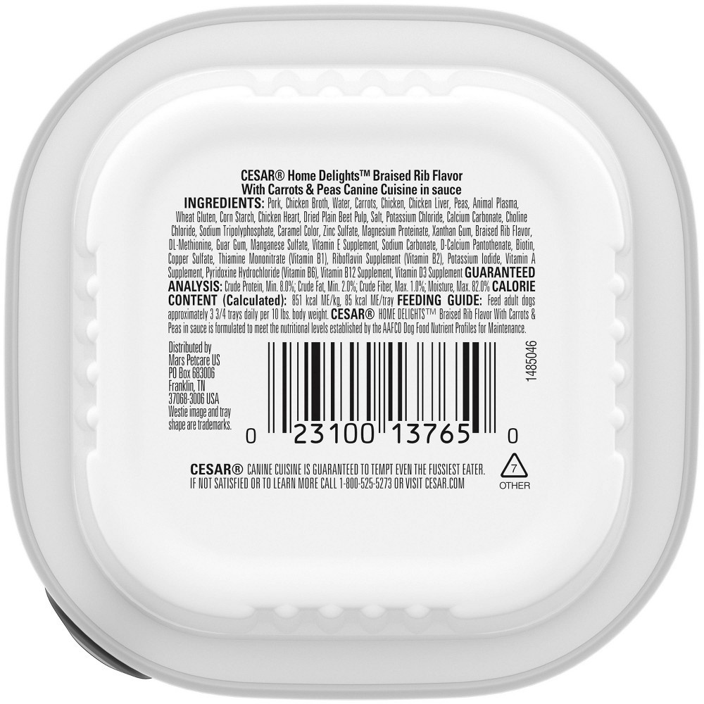 slide 2 of 4, Cesar Home Delights Wet Dog Food Braised Rib Flavor, 3.5 oz