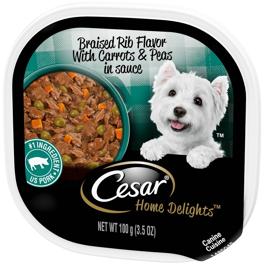 slide 3 of 4, Cesar Home Delights Wet Dog Food Braised Rib Flavor, 3.5 oz