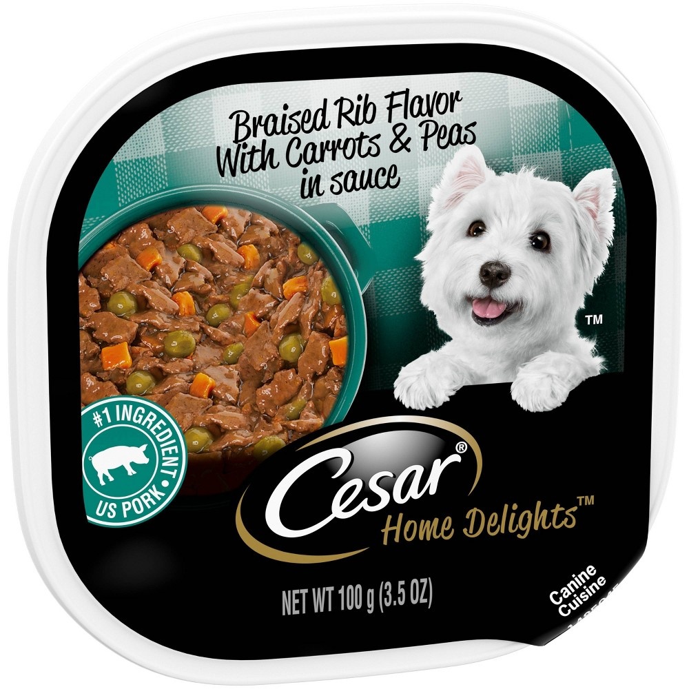 slide 4 of 4, Cesar Home Delights Wet Dog Food Braised Rib Flavor, 3.5 oz