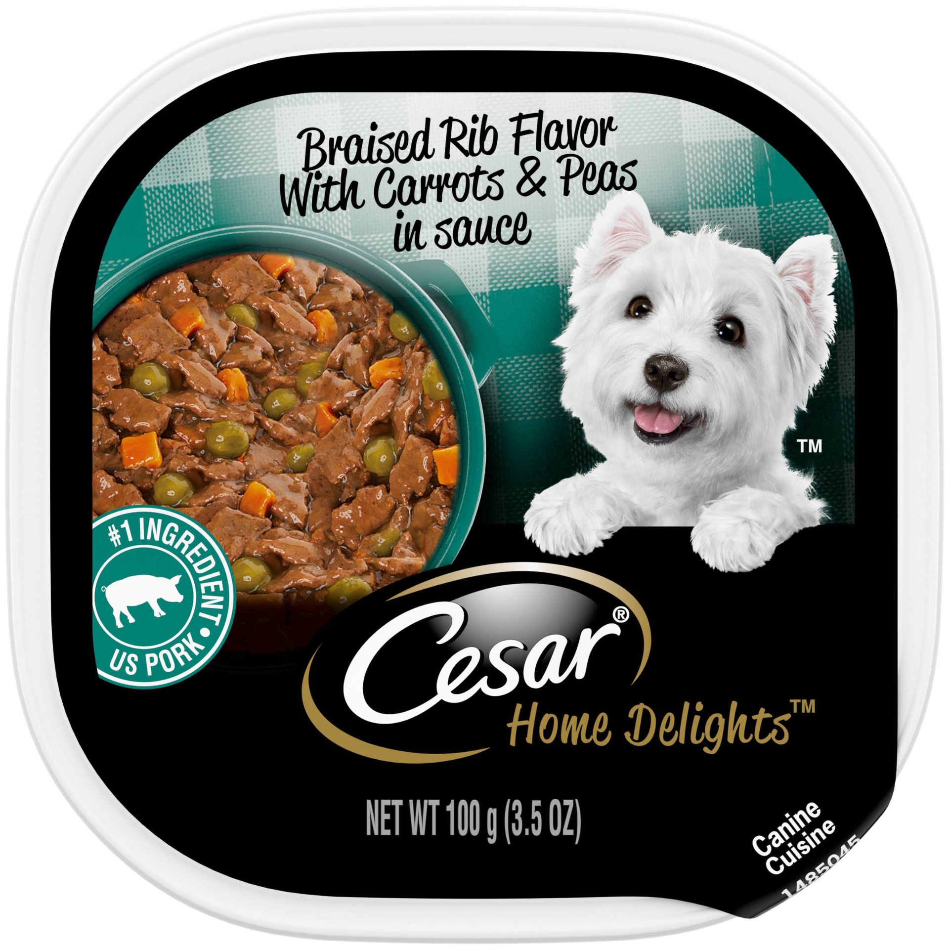 slide 1 of 4, Cesar Home Delights Wet Dog Food Braised Rib Flavor, 3.5 oz