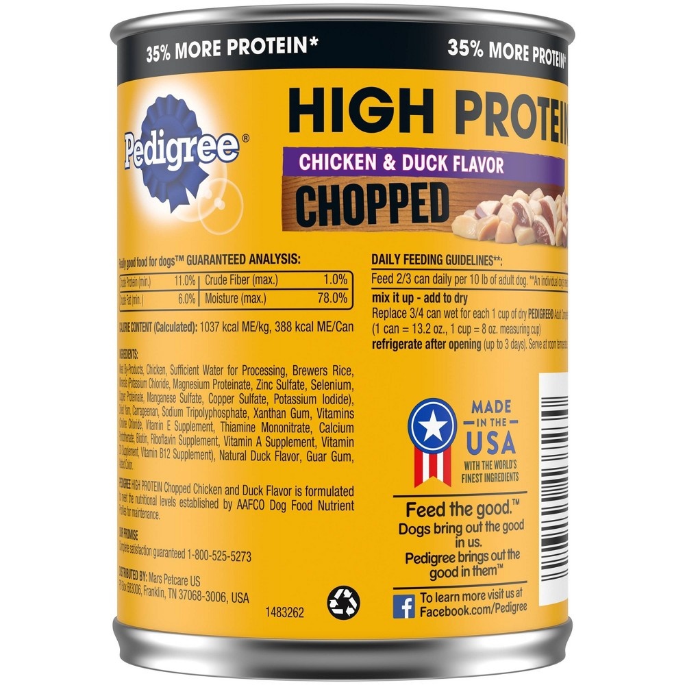 slide 2 of 4, Pedigree High Protein Wet Dog Food wih Chicken & Duck Flavor - 13.2oz, 13.2 oz