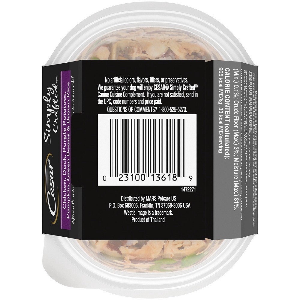 slide 2 of 4, Cesar Simply Crafted Wet Dog Food Complement Chicken, Duck, Pumpkin, Potato & Green Beans - 1.3oz, 1.3 oz