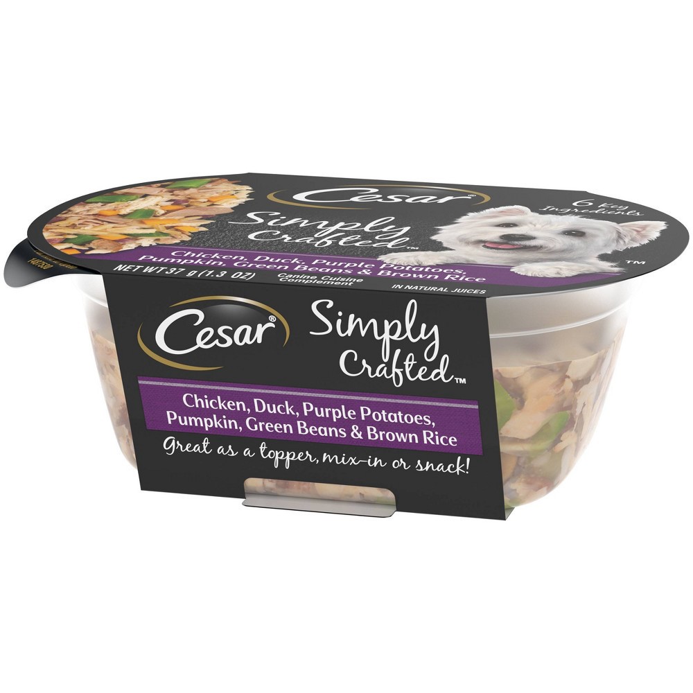 slide 3 of 4, Cesar Simply Crafted Wet Dog Food Complement Chicken, Duck, Pumpkin, Potato & Green Beans - 1.3oz, 1.3 oz