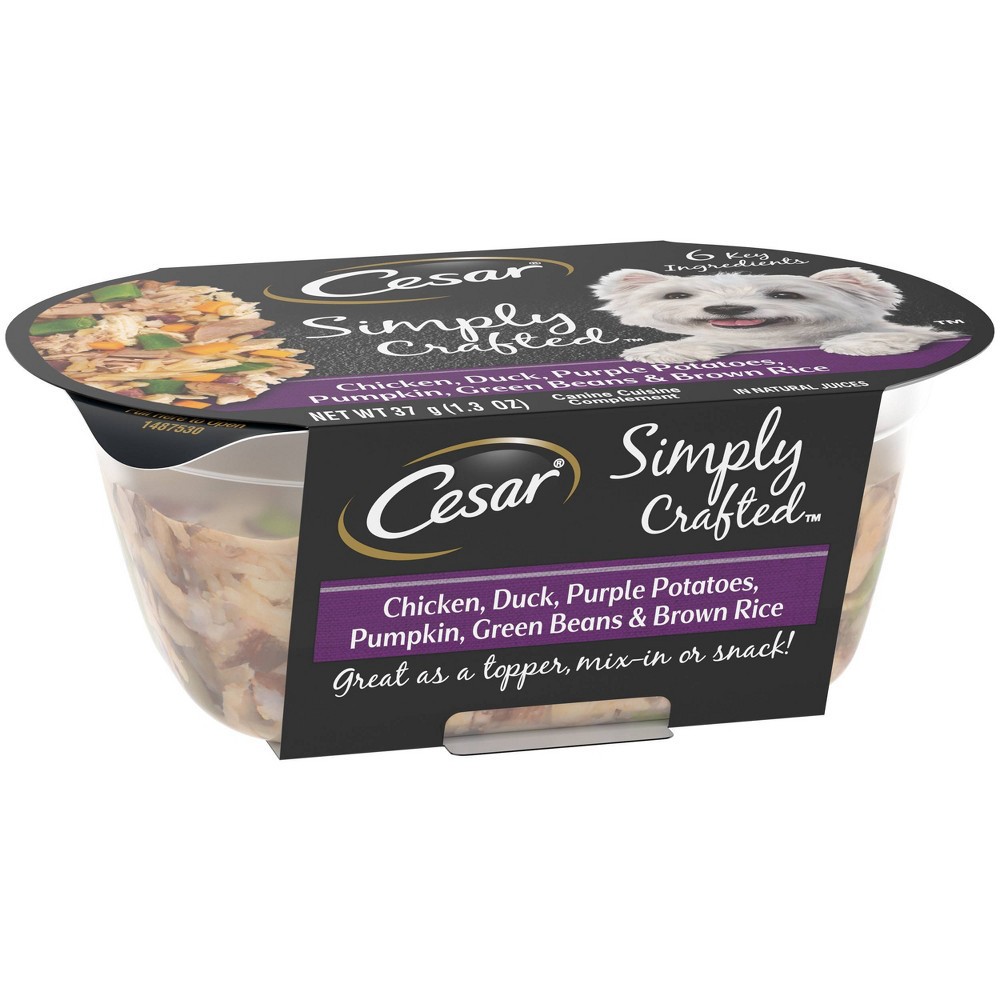 slide 4 of 4, Cesar Simply Crafted Wet Dog Food Complement Chicken, Duck, Pumpkin, Potato & Green Beans - 1.3oz, 1.3 oz