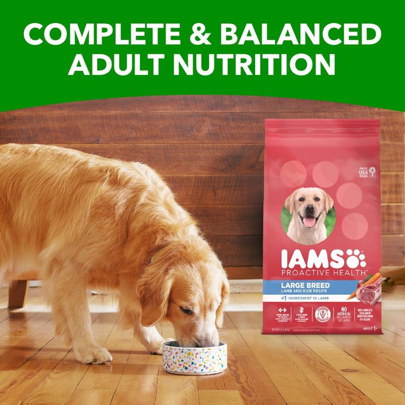 slide 7 of 10, IAMS Proactive Health Lamb & Rice Recipe Large Breed Adult Dry Dog Food - 30lbs, 30 lb
