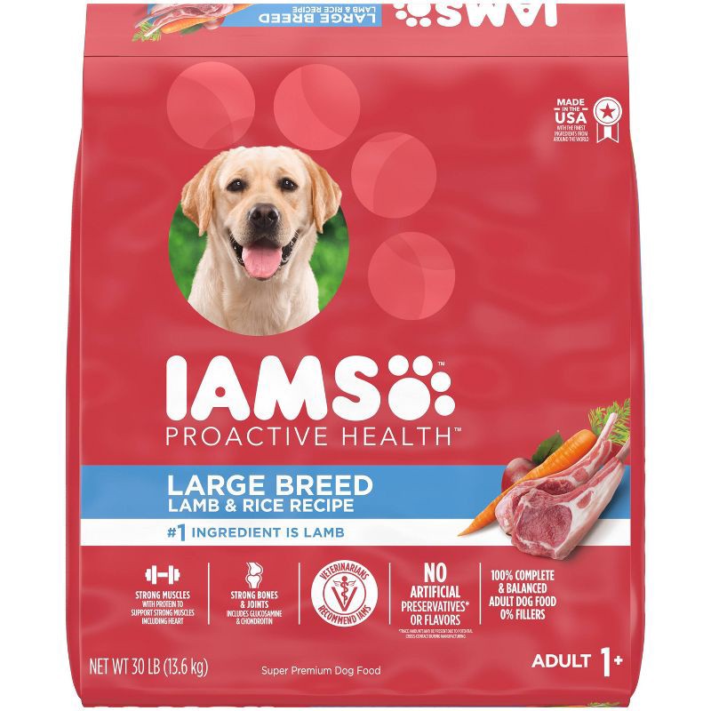 slide 1 of 11, IAMS Proactive Health Lamb & Rice Recipe Large Breed Adult Dry Dog Food - 30lbs, 30 lb