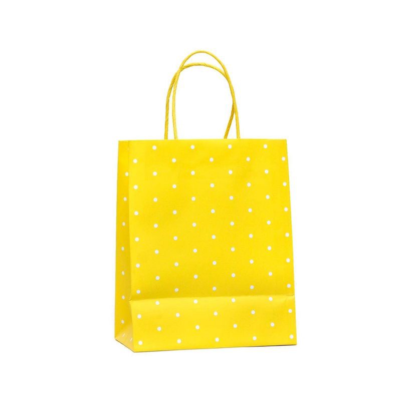 slide 3 of 3, Medium Dotted Gift Bag White/Yellow - Spritz™, 1 ct