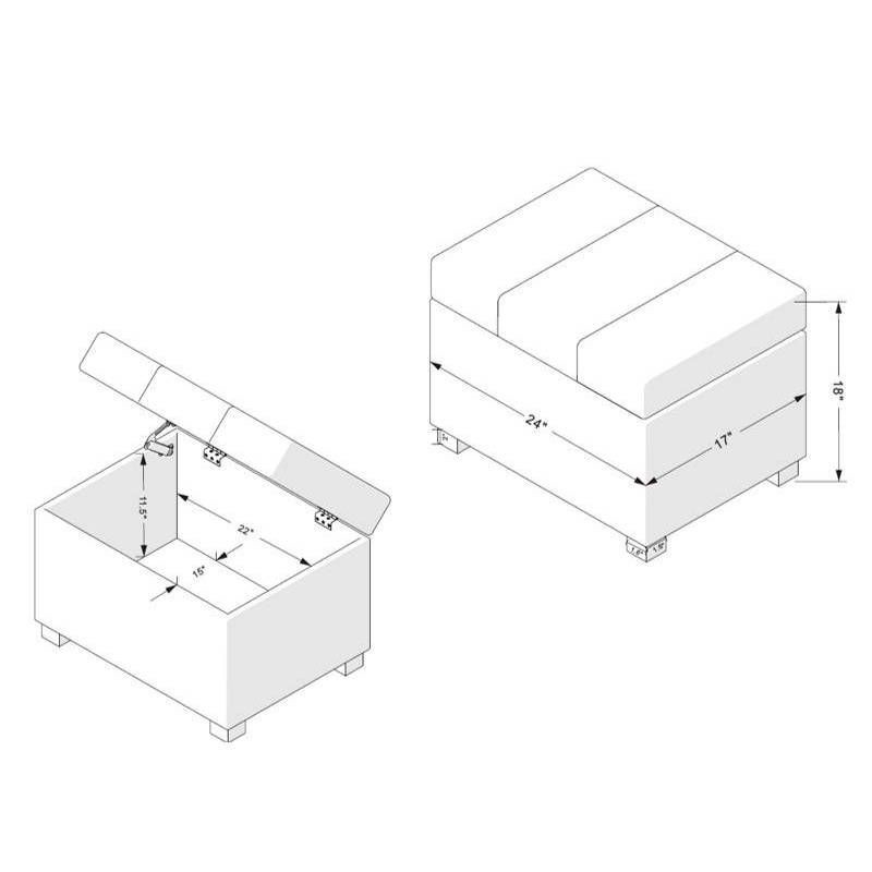 slide 5 of 5, Essex Single Storage Ottoman Caramel Faux Leather - Threshold™: Upholstered Rectangular Bench with Lid, 1 ct