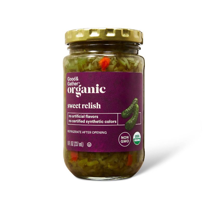 slide 1 of 3, Organic Sweet Relish - 8oz - Good & Gather™, 8 oz