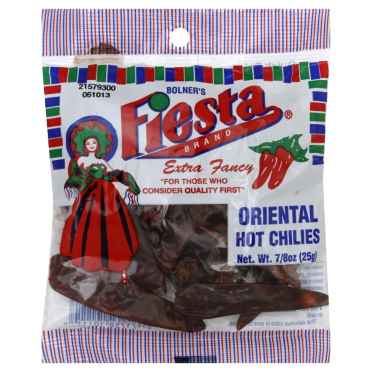 slide 1 of 1, Bolner's Fiesta Oriental Hot Chilies, 0.87 oz