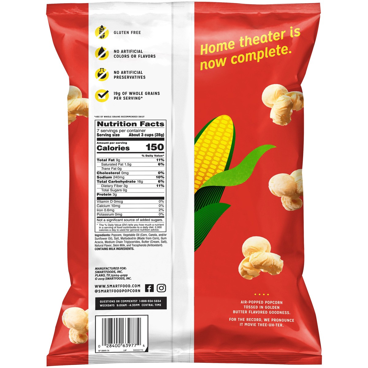 slide 2 of 3, Smartfood Popcorn, 7 oz