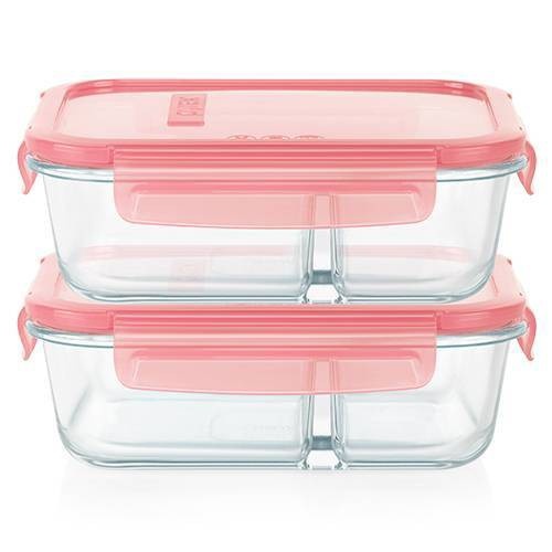 Pyrex 4pc 3 Cup Rectangular Glass Food Storage Value Pack - Pink