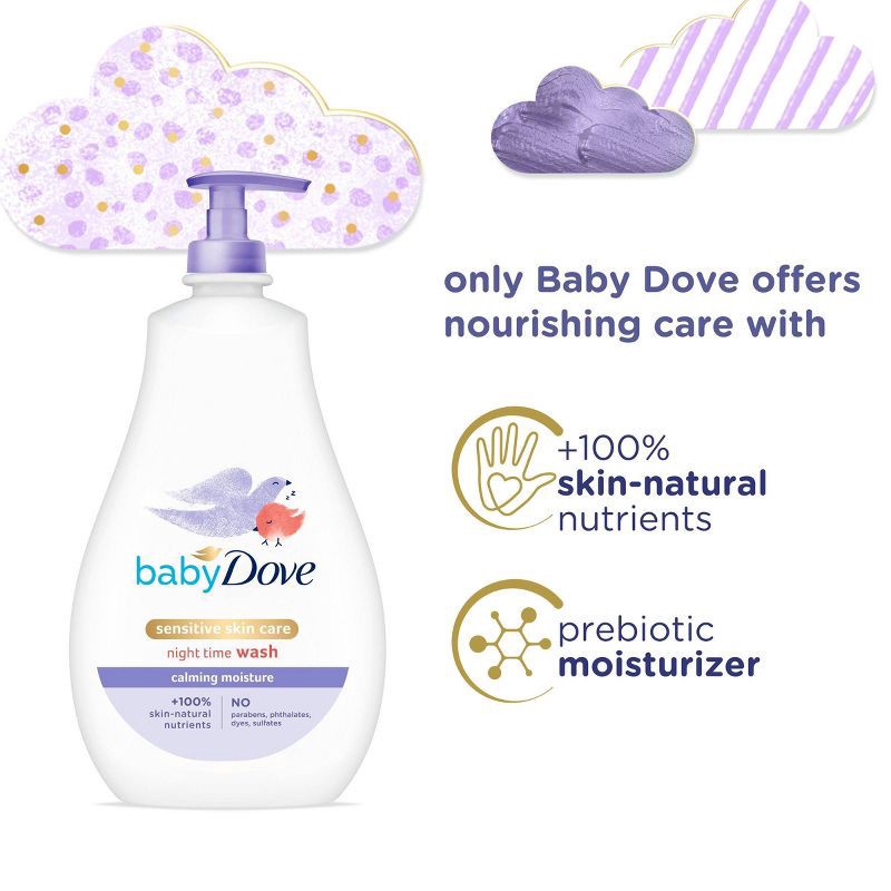 slide 5 of 12, Baby Dove Calming Moisture Baby Body Wash & Shampoo, Hypoallergenic and Tear-Free - 20 fl oz, 20 fl oz