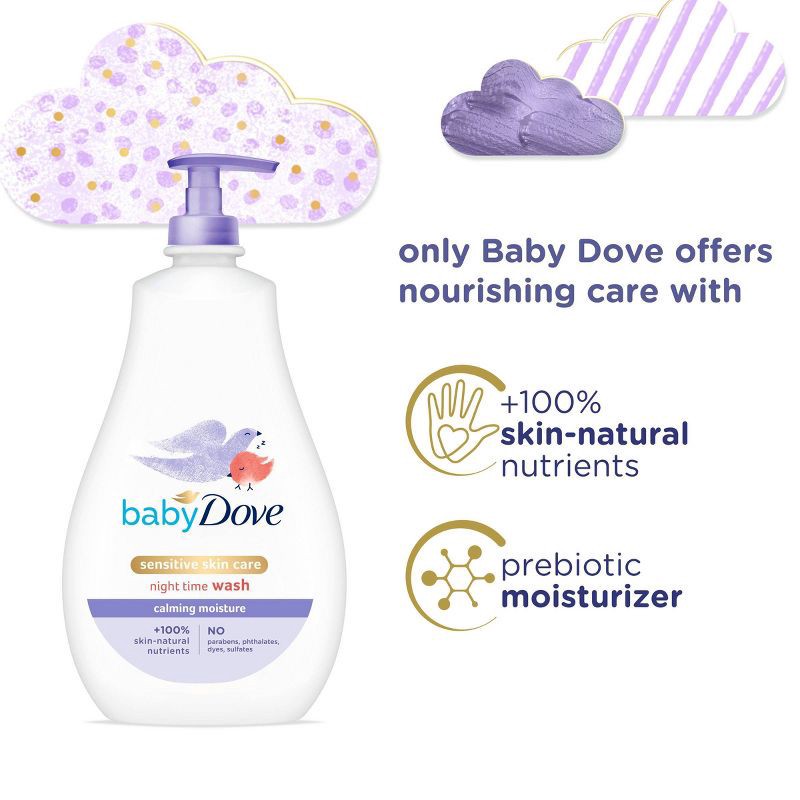 slide 6 of 13, Baby Dove Calming Moisture Baby Body Wash & Shampoo, Hypoallergenic and Tear-Free - 20 fl oz, 20 fl oz