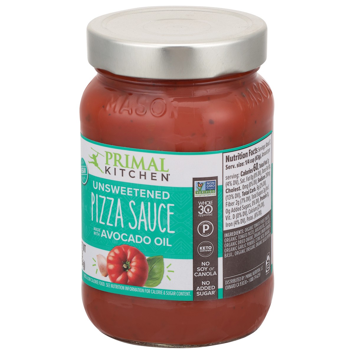 slide 3 of 9, Primal Kitchen Unsweetened Pizza Sauce 1 lb, 16 oz