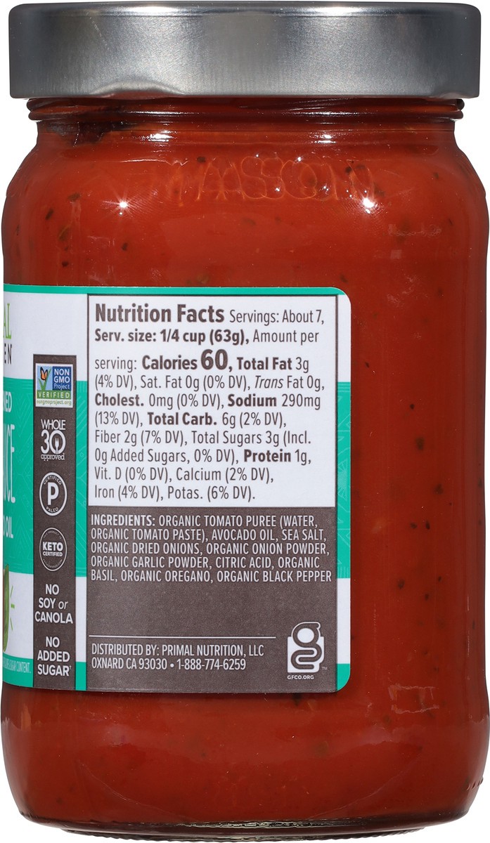 slide 7 of 9, Primal Kitchen Unsweetened Pizza Sauce 1 lb, 16 oz